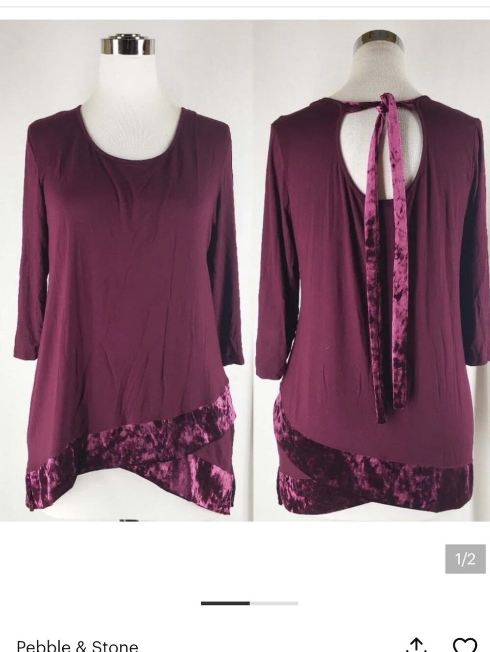 Long sleeve asymmetrical tie blouse XL